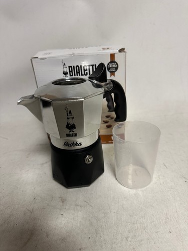 Bialetti - Brikka Moka Pot - 2 Cups - Aluminum and Black