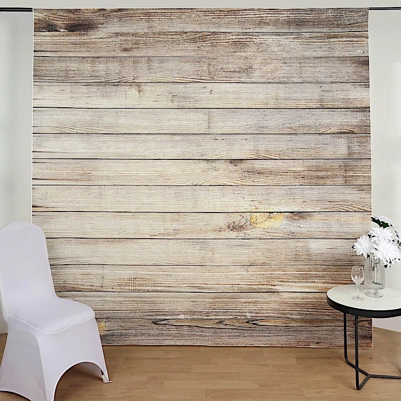 8 ft Printed Vinyl PHOTO BACKDROP Natural Wood Design BANNER Party Decorations - Image 4 of 4