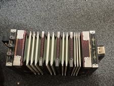 Vintage LUDWIG Accordion Steel Bronze Reeds Excelsis Reeds with Case - Germany