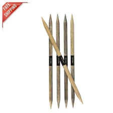 Stylish 6-Inch Driftwood Double Pointed Knitting Needles - Set of 5 for Comfort