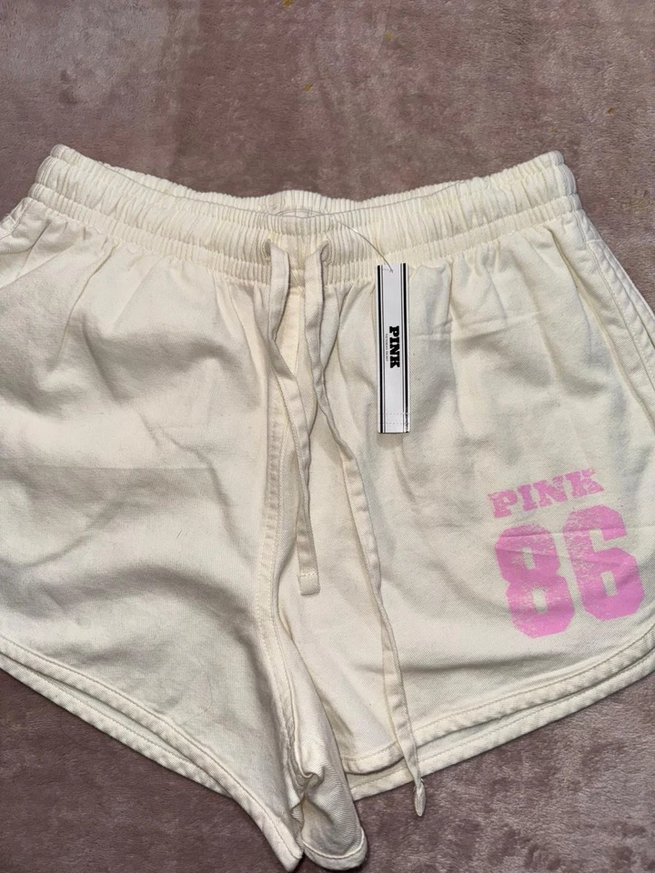 Pantalones Cortos Victoria’s Secret Rosa Mujer Dormitorio Salón Invierno Blanco Talla Pequeña Foto 2 de 4