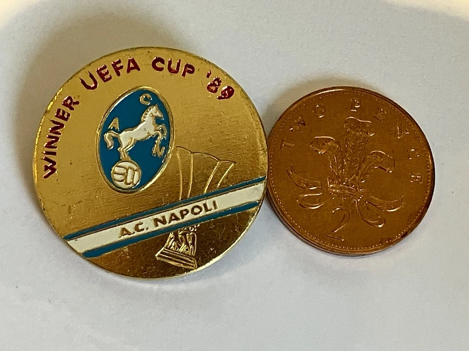 Vintage Original A.C.Napoli 1989 UEFA Cup Winner Enamel Pin Badge - Image 2 of 3
