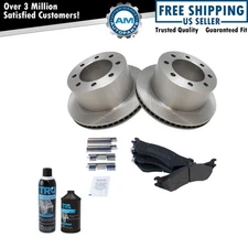 Rear Premium Semi Metallic Brake Pad & Rotor Kit w/Chemicals for Ram Truck