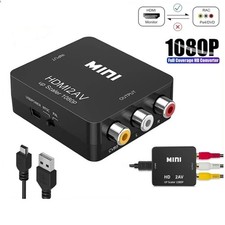 AV zu HDMI Adapter Konverter Full HD 1080P Video Audio TV 3 RCA HDMI