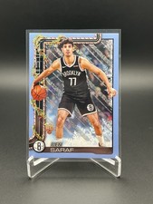 2025-26 Topps Holiday Ben Saraf H186 Light Blue & White Glitter RC Brooklyn Nets