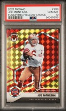 2021 Panini Mosaic JOE MONTANA #293 Red Yellow Fusion /80 PSA 10 49ers HOF
