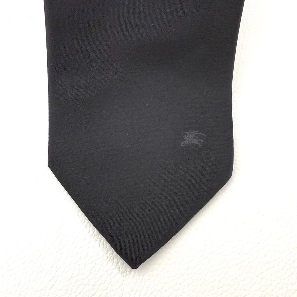 Burberry Black Silk Tie Horse Mark Ceremonial Wedding Formal Used - Image 2 of 4