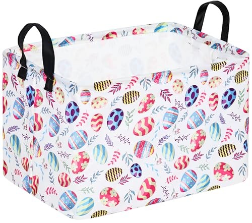 Easter Storage Basket for Kids Easter Bunny Storage Bin Collapsible Nursery