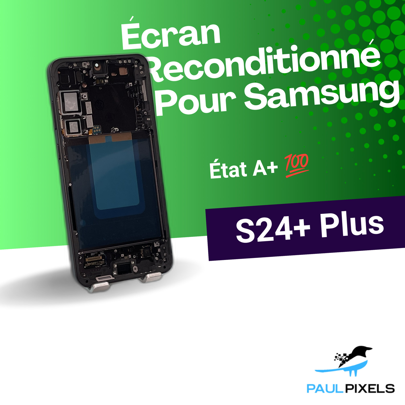 Écran Display OLED Remplacement Pour Samsung Galaxy S24+ Plus Reconditionné ✅
