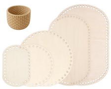 5Pcs Wooden Basket Bottom for Crochet, Wood Base for Basket Weaving Supplies ...