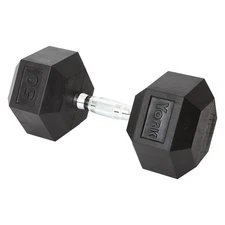 York Barbell Hex Dumbbell Set 50LB Rubber Coated Fixed Weight Dumbbells Pack 1