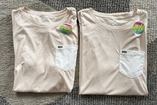 Lot Of 2 Boy  s Hurley Pocket UPF Rash Guard T Shirt Light Khaki Sz XL NWT