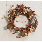 NEW Pumpkin Spice Berry Candle Rings 2 pcs Stars 2" Butternut Cream Orange Pip