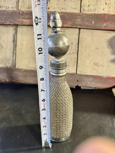 RARE ANTIQUE 1890'S MARQUE DEPOSEE FRENCH SILVER SODA SELTZER BOTTLE - Picture 12 of 13