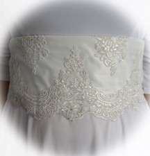 NEW Wedding Obi Belt - Pure White Satin and Lace with some sparkle - Made Hawaii