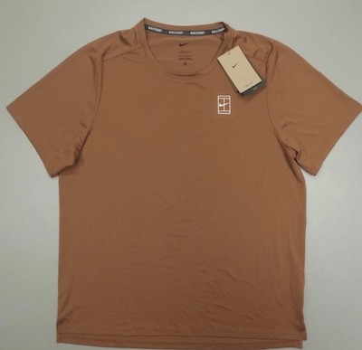 Nike Court Dri-Fit Advantage Tennis Shirt Size XL FZ6910-281 Brown Heritage