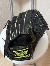 Rawlings Softball Glove Black/Yellow Green Baseball Leather Used