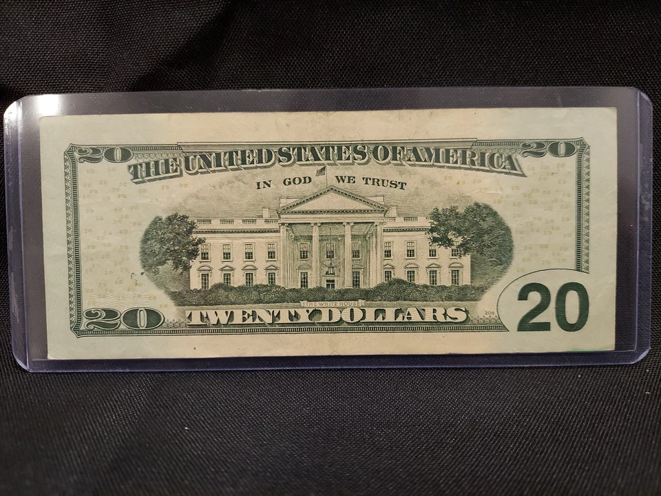 Rare 2009 US $20 Twenty Dollar Error Replacement Star Note JL02286171*  - Image 2 of 3
