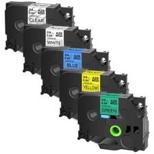 5PK Compatible with Brother P-Touch TZ151 251 551 651 751 Label Tape 24mm