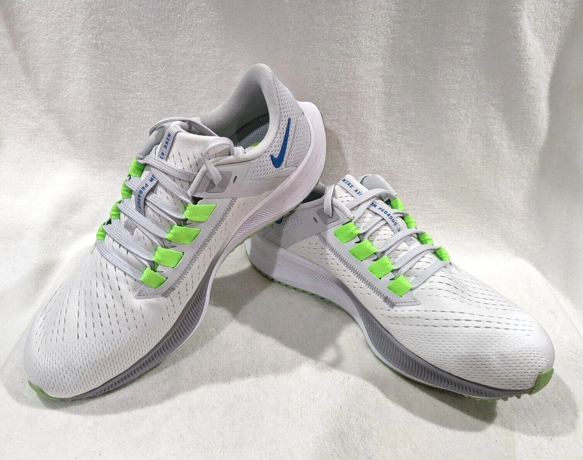 Nike Air Zoom Pegasus 38 White I Blue Men s Running Shoes Sz 10.5