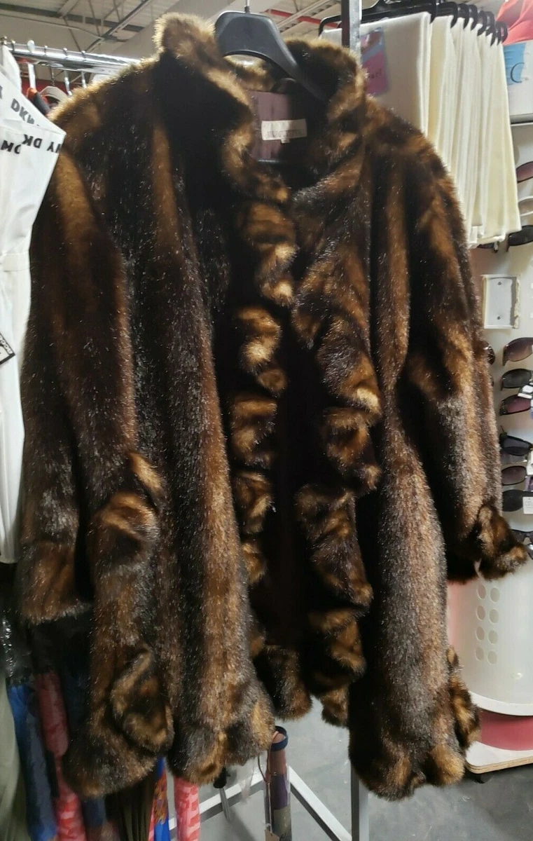 Plus size long hotsell faux fur coat
