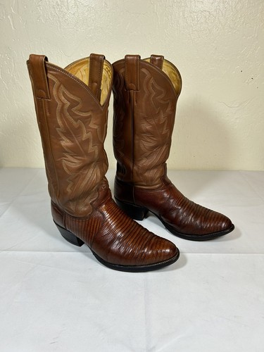 Vintage Justin Eidechsenhaut Leder Western Cowboystiefel Größe 8,5 EE (8303) USA - Bild 2 von 12