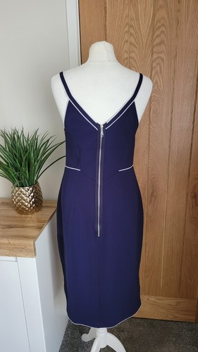 WHISTLES Occasion Dress Navy Elegant Wedding ~ Size Uk 12 BNWT RRP £150. - Picture 5 of 14