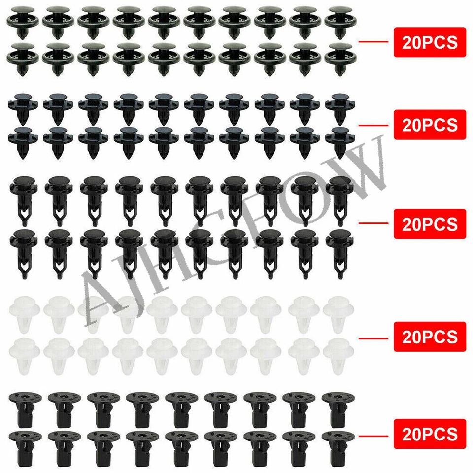 100PCS For Lexus GX470 HS250h IS F Push Rivets Bumper Wheel Arch Moulding Clips - Image 2 of 4