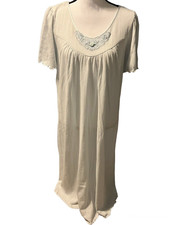 Vanity Fair Blue Gown Sleepwear Med Cotton Blend Collection Hong Kong NWT