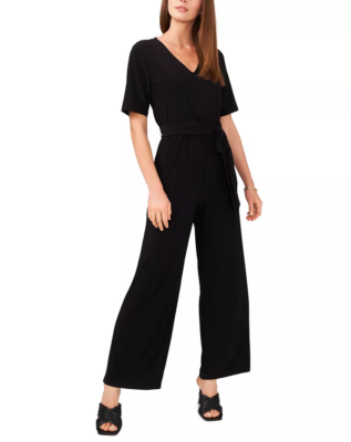 Vince Camuto Elbow Sleeve V Neck Jumpsuit Black Size XS