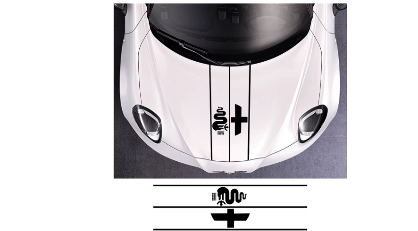 For Alfa Romeo full series roof stickers front pull-up car stickers black