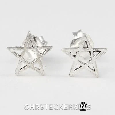 Ohrstecker Pentagramm Echt Silber (925-Silber) Neu - Bild 1 von 3