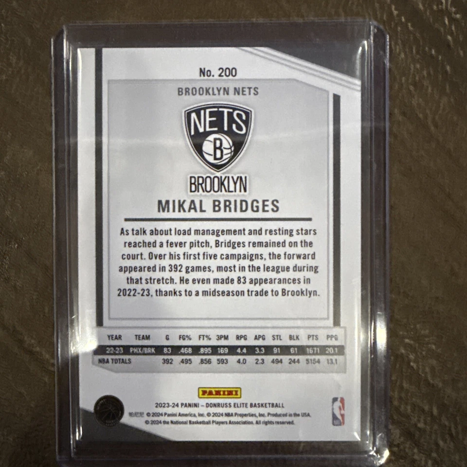 2023-24 Panini Donruss Elite Blue #200 Mikal Bridges /99 - Image 2 of 3