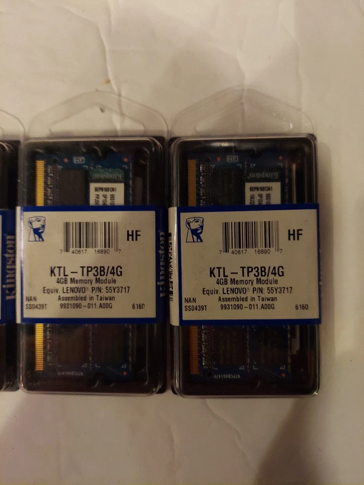 4 memory KTL-TP3B/4G Kingston 4GB DDR3 SoDimm Non ECC PC3-10600 1333Mhz 2Rx8 - Image 2 of 3