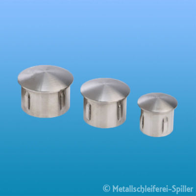 Edelstahl flexible Endkappe 1,0-2,6 mm hohl rund 240 K geschliffen V4A