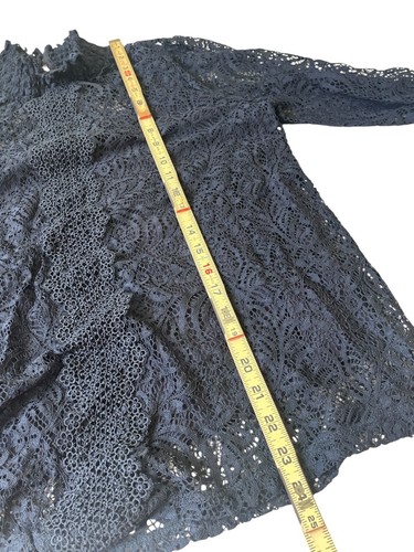 Cable & Gauge Y2K Blouse Womens XL Black Lace Long Sleeve Whimisgoth Witchy Boho - Picture 7 of 8
