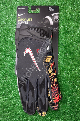 Nike NFL OBJ PE Vapor Jet 6.0 Football Gloves Black Red Mutli BLAH