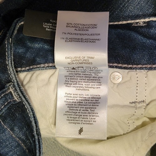 Silver Jeans Suki Curvy Fit Mid Rise Bermuda Shorts Women's Size 26x9 Blue Denim - Picture 14 of 14