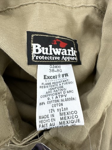 Bulwark Flame Resistant 6 oz Cotton/Nylon Excel FR ComforTouch Size 38 Reg New - Picture 12 of 18