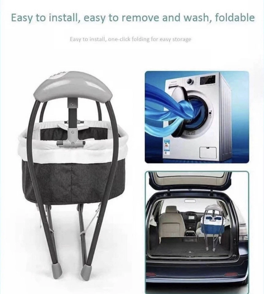 Electric Baby Crib Cradle Bluetooth Music Infant Auto-Swing Bed Rocker - Image 4 of 4