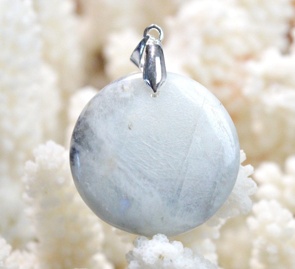Pendentif En Pierre De Lune Naturelle 52 Carats - Cabochon, Provenance Inde, Neuf Avec étiquettes