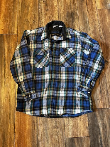 Vintage Field & Stream Flannel Plaid Mens XL Button Down Shirt Heavy Material