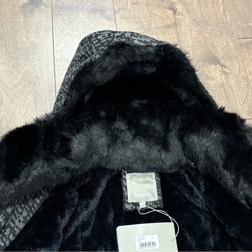 Bench Women's Black Faux Fur Lined Narator Heavy Hooded Winter Coat, Size Small - Picture 4 of 9