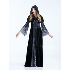 Adult Halloween Gothic Women Medieval Fancy Dress Witch Cosplay Costume Party
