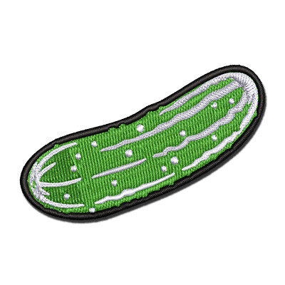Dill Pickle Cucumber Multi-Color Embroidered Iron-On Patch Applique