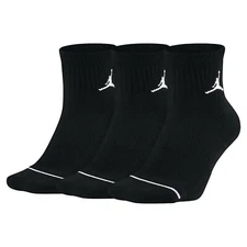 Authentic JORDAN / Ankle Socks / 3 Pack / Men's Size 8 -12 / BLACK / NWT