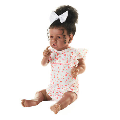 22'' Reborn Baby Girl Doll Full Body Vinyl Silicone African