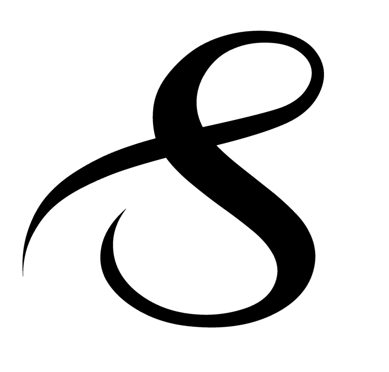 S Monogram Letter Initial Stay Font Vinyl Decal Sticker For Home Cup Car Wall