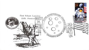 APOLLO 11 25th ANNIV. 7/20/94 FD USE HOUSTON, TX, SCCS CACHET #2841a
