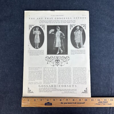Vintage 1921 GOSSARD Front Lacing Corsets Lingerie Fashion Ephemera 20s Print Ad